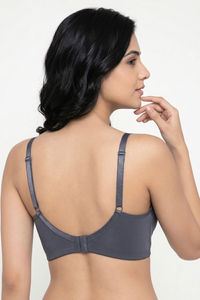 Zivame Padded Non Wired 3/4th Coverage Tshirt Bra - Folkstone Grey — thumbnail 3